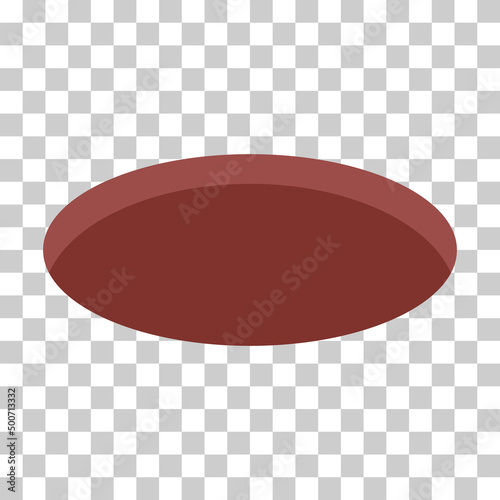 Brown hole design icon, circle web flat object, golf deep  sign vector illustration
