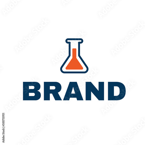 Erlenmeyer Logo - Modern minimalist science logo for your brand