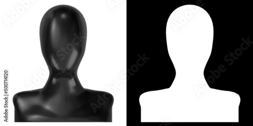 3D rendering illustration of a faceless mannequin head photo