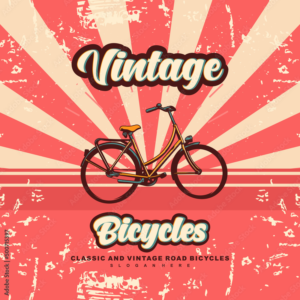 vintage retro bicycle concept design illustration