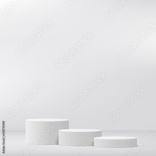 Abstract background with white podium for presentation. Vector © Azad Mammedli