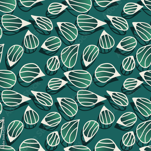 Seamless natural pattern with chaotic abstract leaves