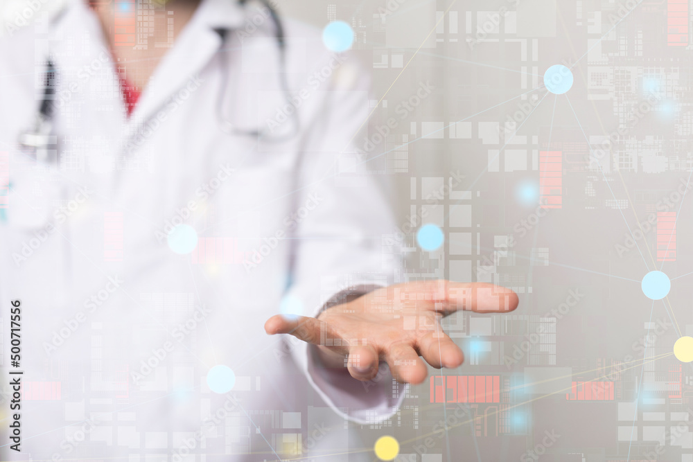 medical on hospital background, medical technology network concept medical on hospital background, medical technology network concept