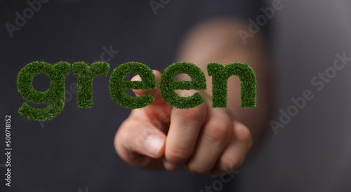 Hands holding green nature ...