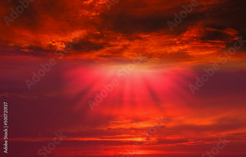gold red pink yellow sunset on dramatic skyat sea sunbeam nature landscape seascape weather forecast 