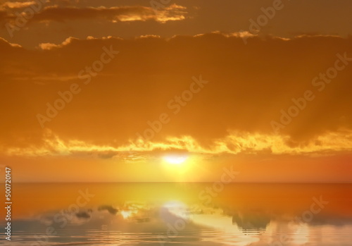 gold  red pink yellow sunset on dramatic skyat sea sunbeam  nature landscape seascape weather forecast 