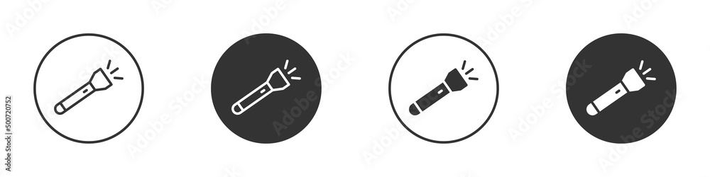 Flashlight icon isolated on white background. Vector illustration.