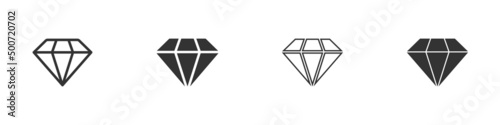Diamond icons set. Brilliant symbol. Vector illustration.