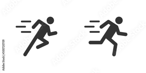 Man fast run icon. Running man sign. Sport symbol. Vector illustration.