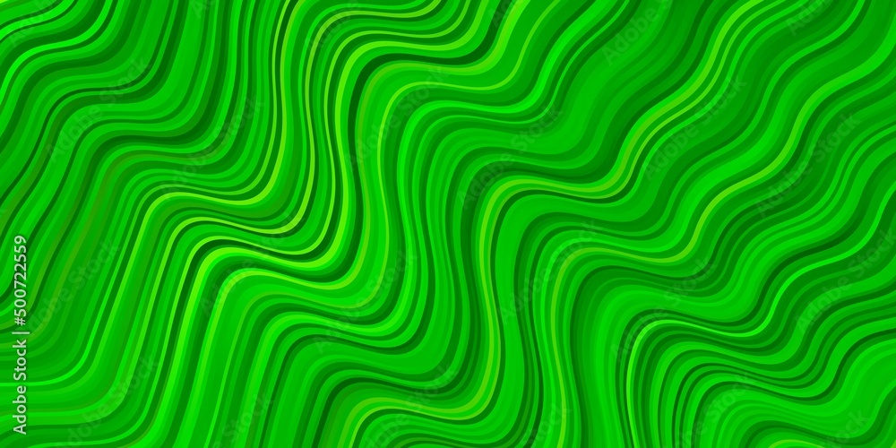 Light Green, Yellow vector pattern with curved lines.