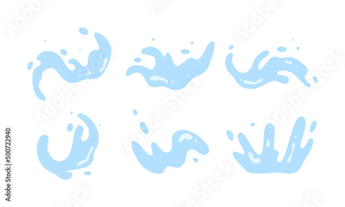 set of ripples water in hand drawn vector illustration design