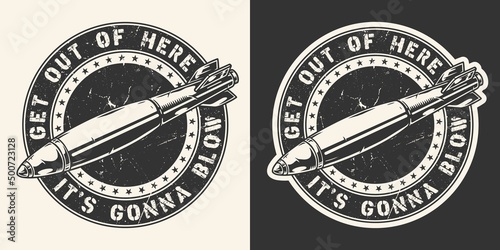 Air bomb monochrome logotype vintage