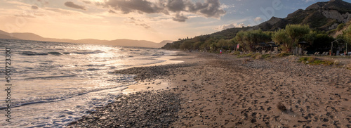 Dafni beach in Zakynthos or Zante island  Ionian Sea  Greece. Sunset  sea  sky and good vibe.