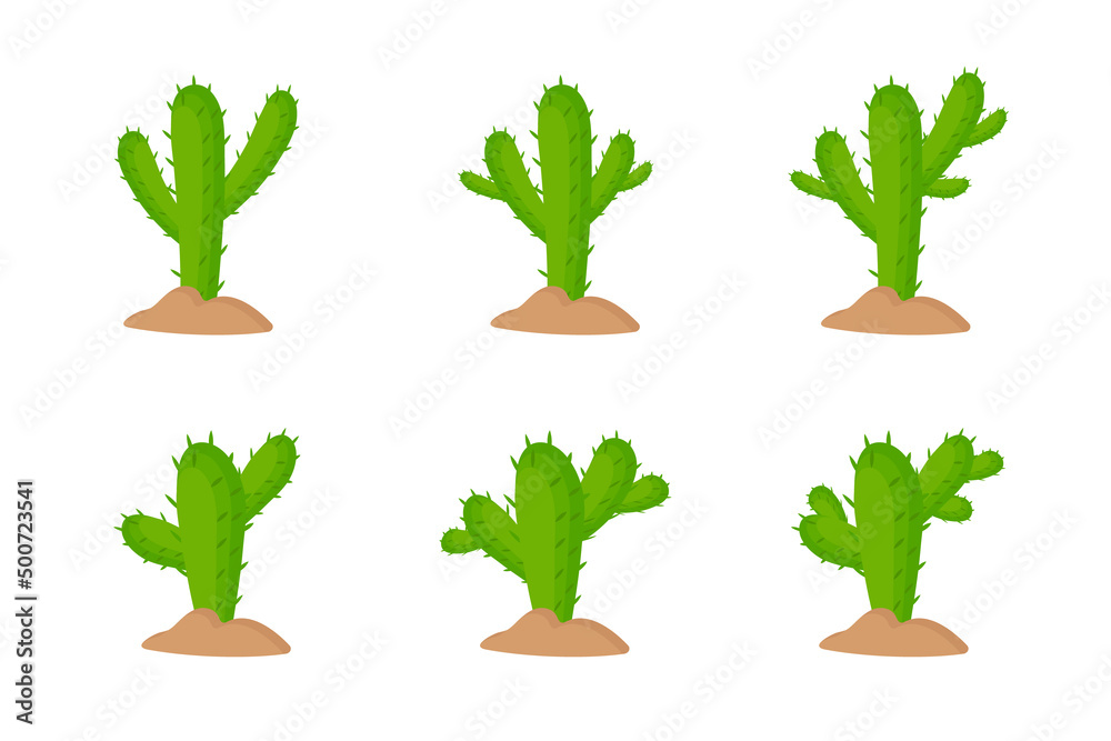 Cactus set vector design illustration isolated on white background