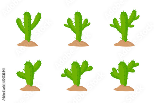 Obraz na płótnie Cactus set vector design illustration isolated on white background w salonie