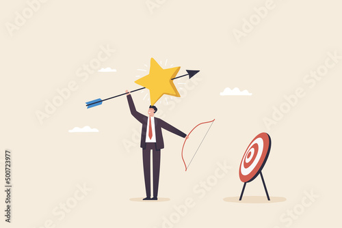 Leader Successful, The success of achieving the planned goals. Business precision as leader goal achievement..A leader or expert in precision archery.