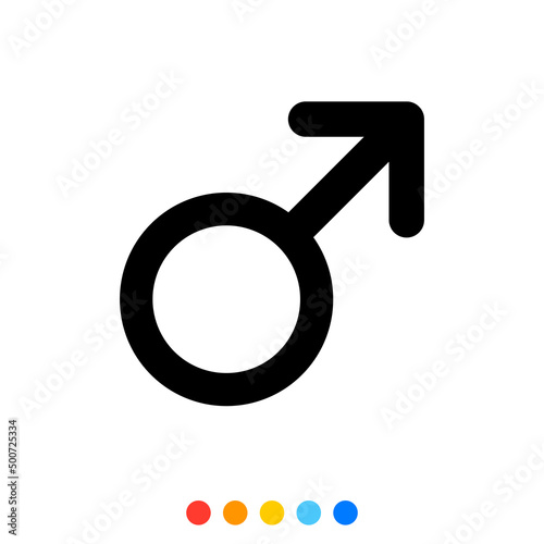 Male symbol, Icon, Vector, Illustration.
