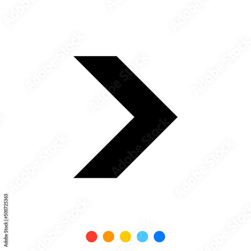Black right arrow, icon, Vector, Illustration.
