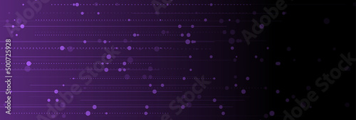 Abstract dark violet geometric background with lines and circles. Vector banner design