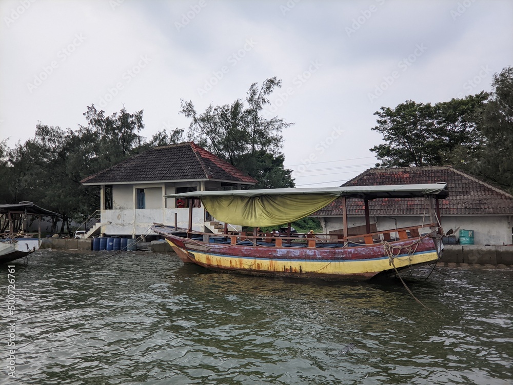 The marina beach area of Semarang City is a place for recreation, fishing, and fishing boats The marina beach area of Semarang City is a place for recreation, fishing, and fishing boats