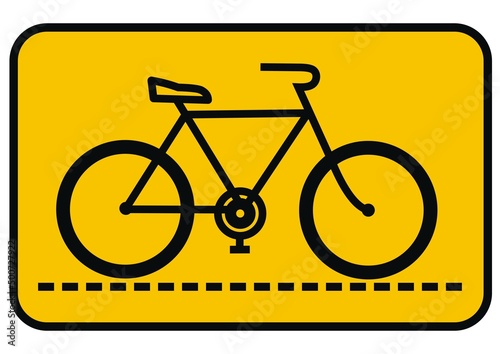 Road sign, bicyclist road sign, path, vector icon
