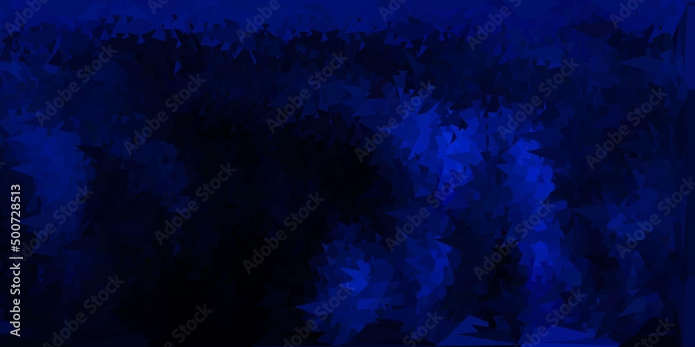 Dark blue vector abstract triangle texture.
