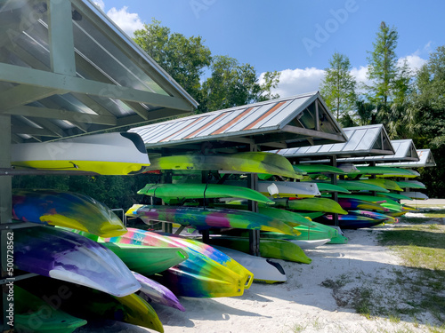 Kayaks at Wekiwa Springs, Florida. photo