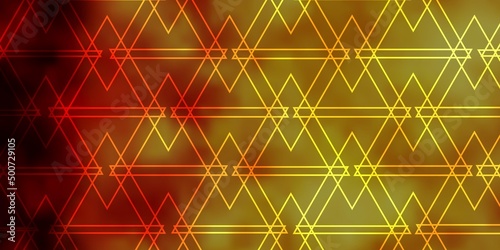 Light Orange vector texture with lines, triangles.