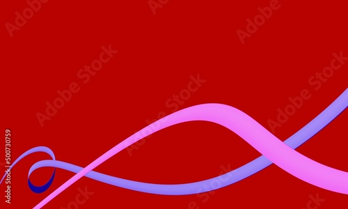 red background with two ribbons
