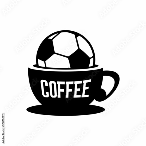 football club logo illustration vector, ball vector, cup of coffee	