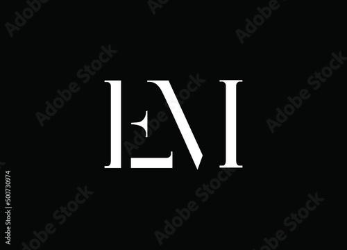 Abstract linked monogram letter EM logo design vector for business company