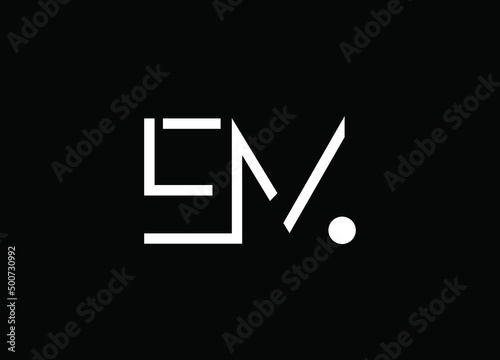 Abstract linked monogram letter EM logo design vector for business company
