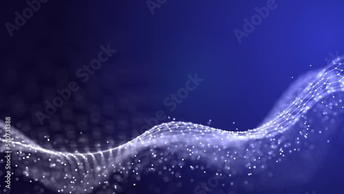 Abstract chain of hexagonal shapes. Data technology background. 3D rendering.
