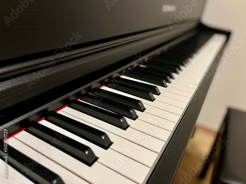 piano keys close up