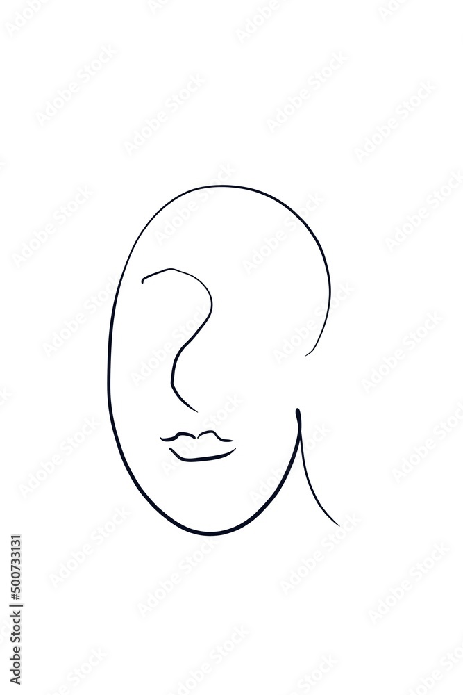 Sketch line drawing minimal design style face beauty Sketch line drawing minimal design style face beauty