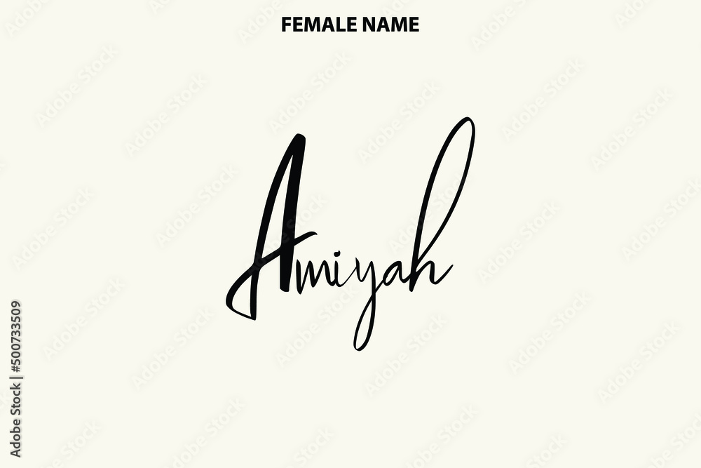 Girl's Name Elegant Vector Text Lettering Series Amiyah Girl's Name Elegant Vector Text Lettering Series Amiyah