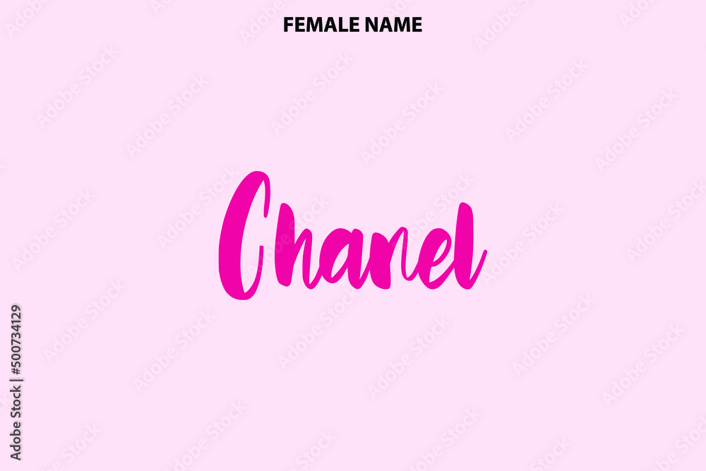 Girl Name Alphabetical Text  Chanel on Pink Background