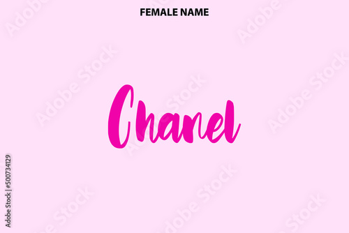 Girl Name Alphabetical Text  Chanel on Pink Background