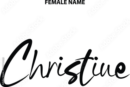 Christine Cursive Text Lettering Girl Name Design