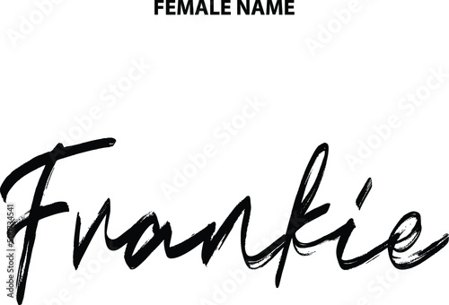 Frankie Girl's Name Text Brush Lettering photo