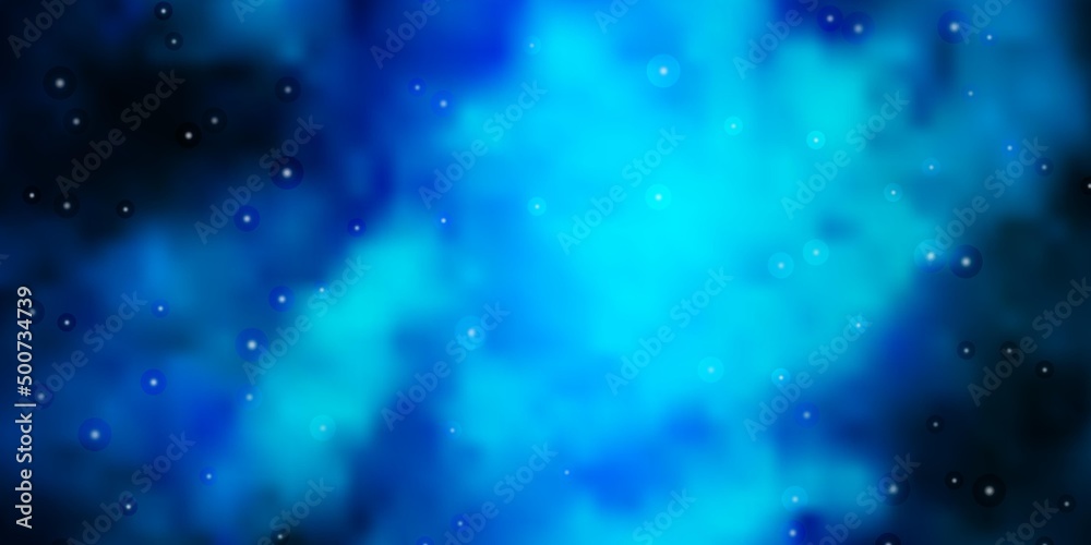 Dark BLUE vector background with small and big stars. Dark BLUE vector background with small and big stars.