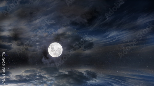 starry sky moon on night  dramatic clouds  nebula cosmic  nature landscape  weather forecast
