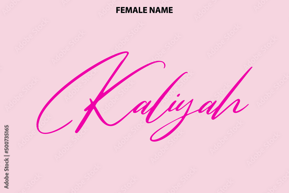  Kaliyah Women's Name Calligraphy Text  on Pink Background