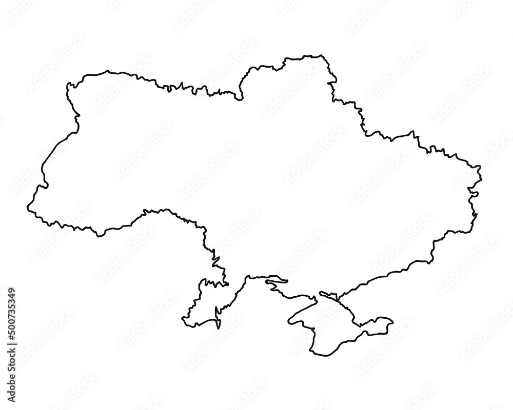 Vector map state of Ukraine. Simple hand made line drawing map. Black outline on a white background. Vector map state of Ukraine. Simple hand made line drawing map. Black outline on a white background.