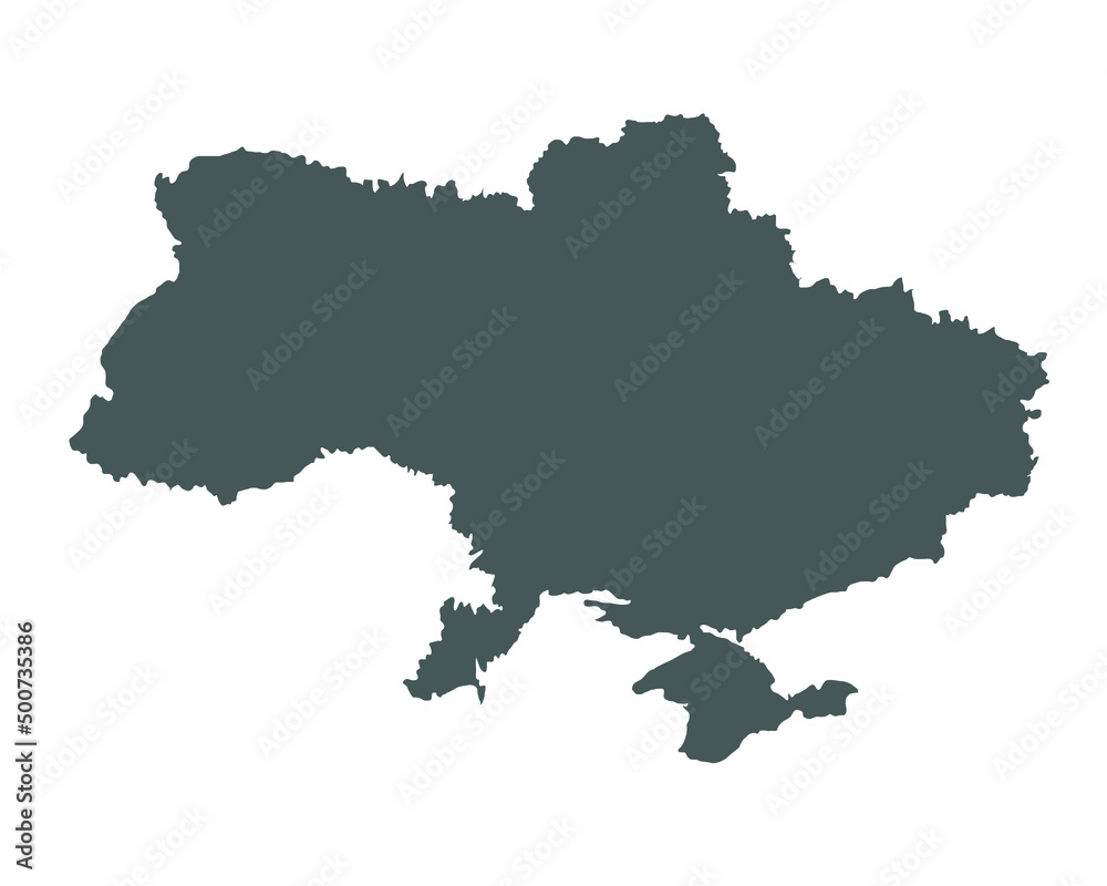 Vector map state of Ukraine. Simple hand made line drawing map. Gray colour on a white background
