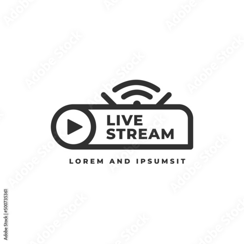 Live stream icon or linear style pictogram isolated on white background. Vector streaming outline emblem, logo.