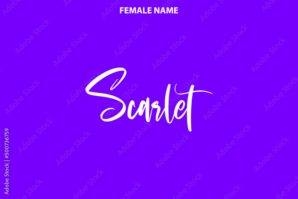 Typography Personal Female Names Scarlet on Purple Background