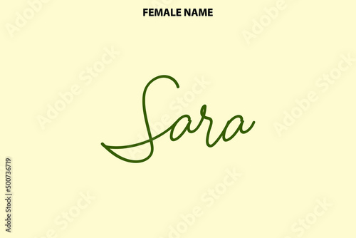Sara Female Name Street Art Bold Text Design on Light Yellow Background
