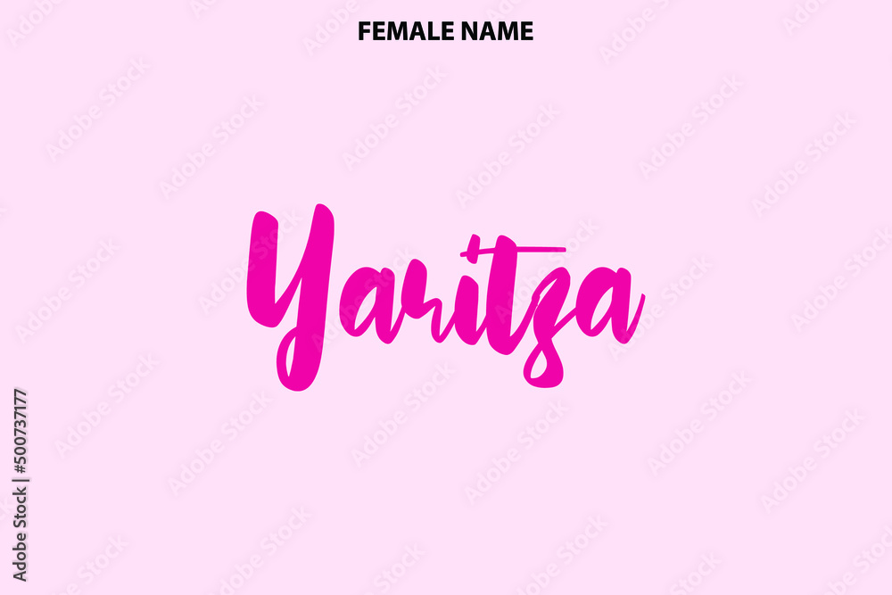 Bold Typography Personal Female Names Yaritza on Pink Background