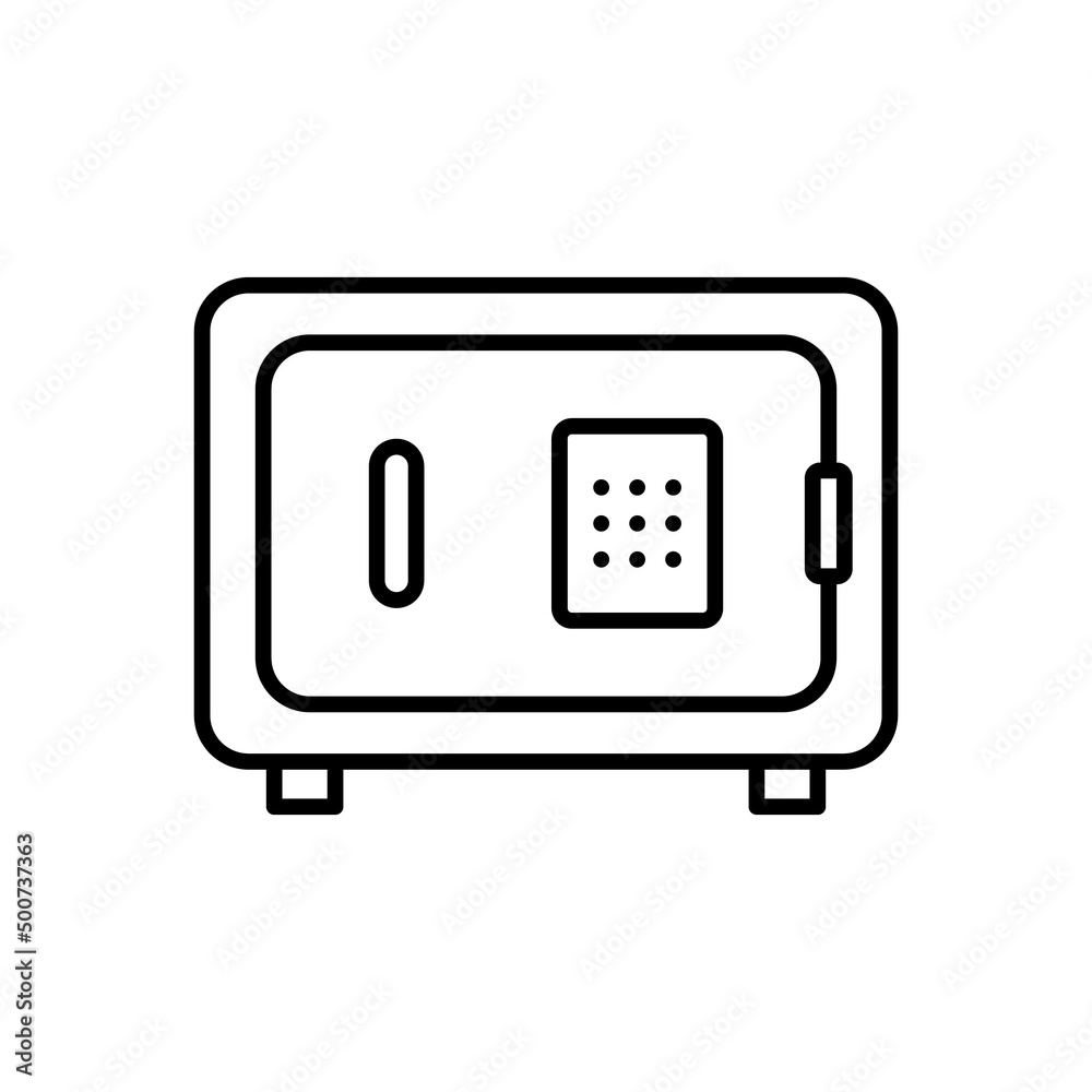 Money safe and Locker line icon. Bank safe box and strongbox outline sign. Money safe and Locker line icon. Bank safe box and strongbox outline sign.